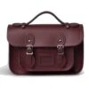 The Cambridge Satchel Company 8.5'' Mini Satchel in Oxblood – 100% Leather Handcrafted Bag with Top Handle