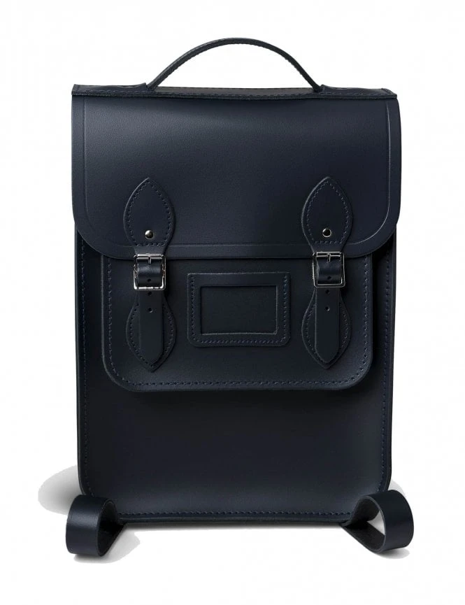 The Cambridge Satchel Company Navy Portrait Backpack - Handcrafted Vertical Leather Satchel 3 The Cambridge Satchel Company Navy Portrait Backpack - Handcrafted Vertical Leather Satchel