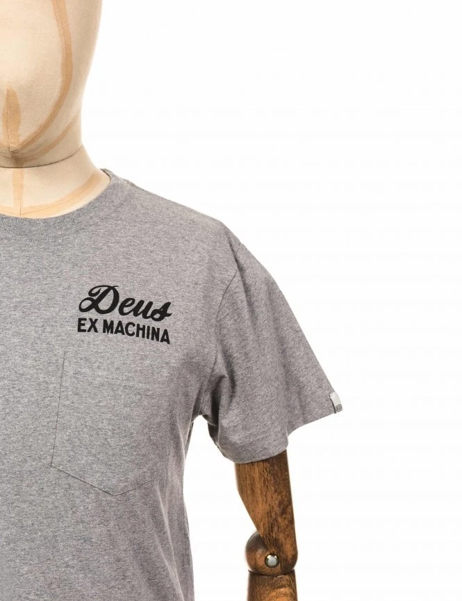 Deus Ex Machina Tokyo Address Pocket Tee - Grey Heather 4 Deus Ex Machina Tokyo Address Pocket Tee - Grey Heather - Image 2