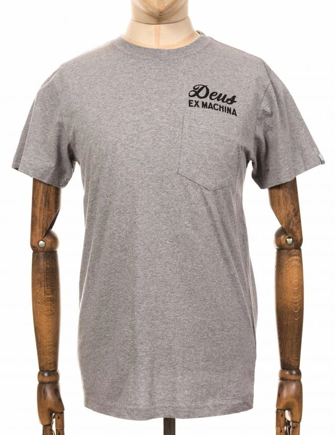 Deus Ex Machina Tokyo Address Pocket Tee - Grey Heather 5 Deus Ex Machina Tokyo Address Pocket Tee - Grey Heather - Image 3