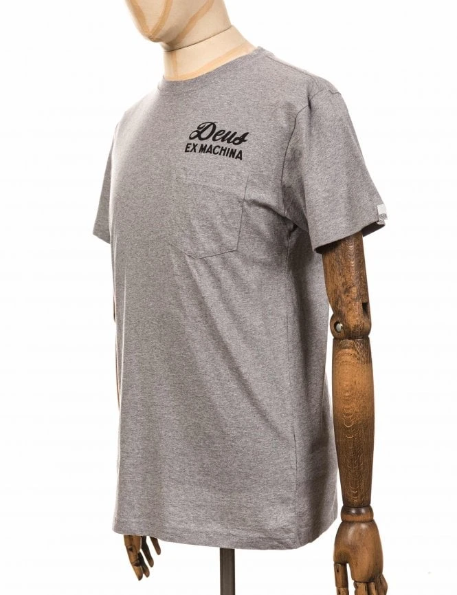 Deus Ex Machina Tokyo Address Pocket Tee - Grey Heather 6 Deus Ex Machina Tokyo Address Pocket Tee - Grey Heather - Image 4