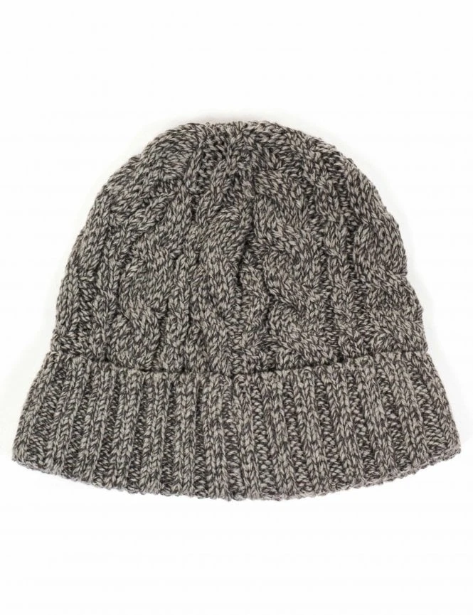 Barts Twister Turnup Beanie Hat Grey Heather – Cable Knit Fleece Lined Winter Hat 4 Barts Twister Turnup Beanie Hat Grey Heather – Cable Knit Fleece Lined Winter Hat - Image 2