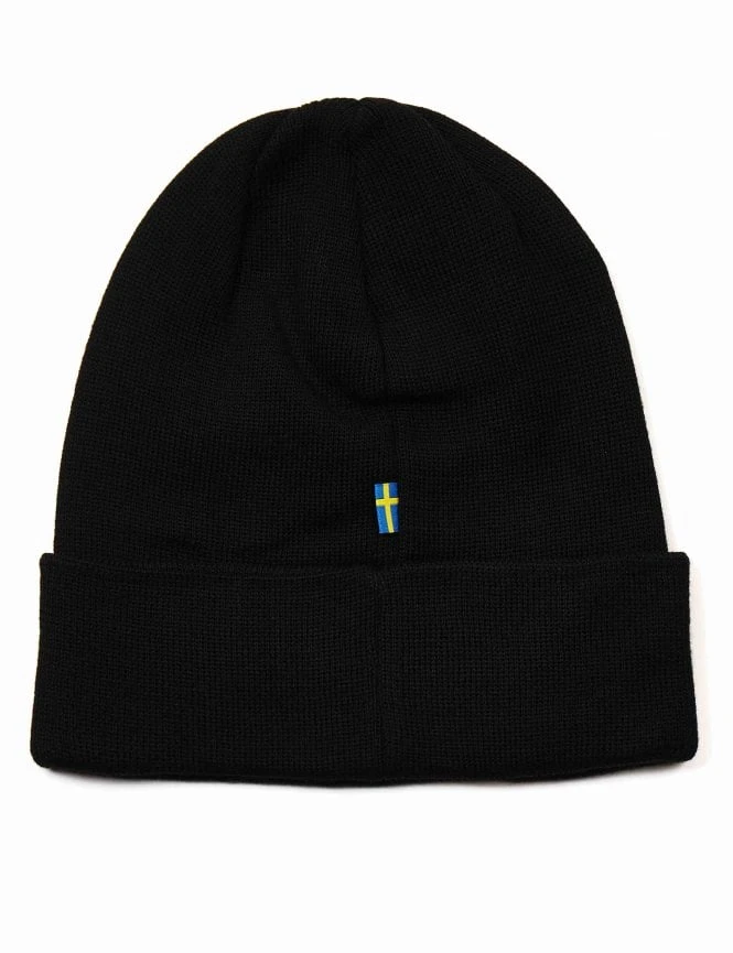 Fjallraven Black Vardag Classic Beanie Hat – Recycled Polyester Cuffed Knit 4 Fjallraven Black Vardag Classic Beanie Hat – Recycled Polyester Cuffed Knit - Image 2