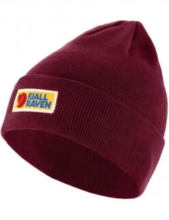 Fjallraven Bordeaux Red Vardag Classic Beanie – Vintage Logo Cuffed Knit Hat -Fatbuddha Store vardag classic beanie hat bordeaux red p36792 123769 medium