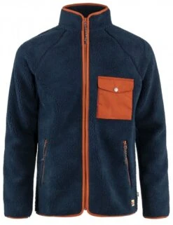 Fjallraven Vardag Pile Fleece Jacket - Navy/Autumn Leaf