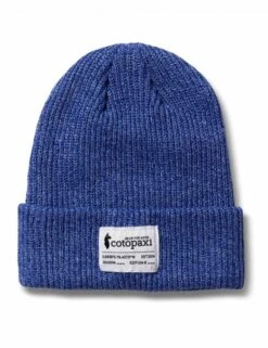 Cotopaxi Wharf Beanie - Heather Blue Violet Ribbed Knit Fold-Over Hat