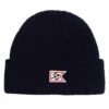 Dark Seas Whitemore Navy Blue Cuffed Beanie – Embroidered Anchor Felt Applique