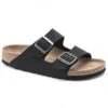 Birkenstock Women's Arizona Vegan Birko-Flor Nubuck Sandals - Black (Narrow Fit) -Fatbuddha Store womens arizona vegan birko flor nubuck sandals black narrow fit p33141 112176 medium