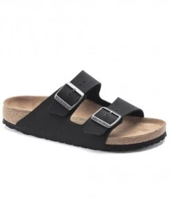 Birkenstock Women's Arizona Vegan Birko-Flor Nubuck Sandals - Black (Narrow Fit)