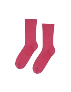 Colorful Standard Women's Bubblegum Pink Merino Wool Blend Seamless Crew Socks