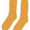 Colorful Standard Women's Burned Yellow Recycled Merino Wool Blend Socks - Ribbed Knit Crew