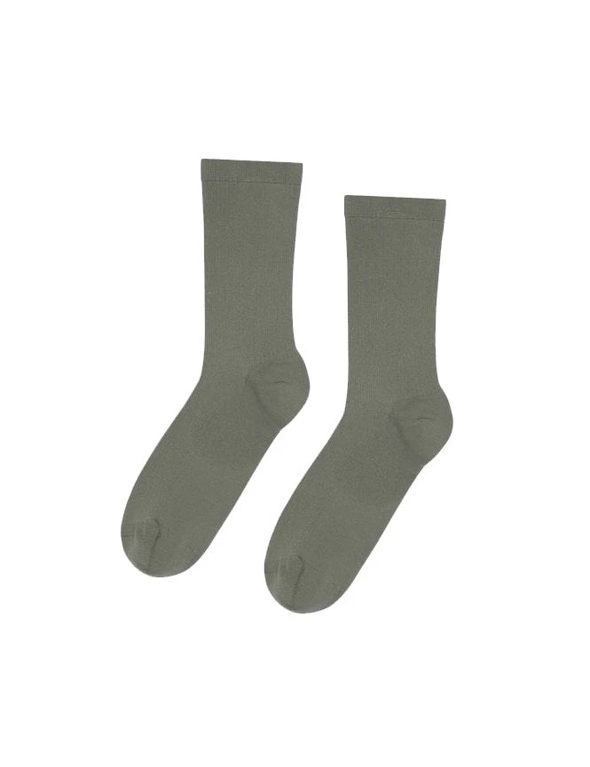 Colorful Standard Women's Merino Wool Blend Socks - Dusty Olive Green 3 Colorful Standard Women's Merino Wool Blend Socks - Dusty Olive Green