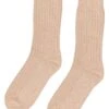 Colorful Standard Honey Beige Ribbed Recycled Merino Wool Blend Women's Socks -Fatbuddha Store womens merino wool blend socks honey beige p31291 107948 medium