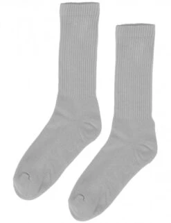 Colorful Standard Women's Organic Active Socks - Grey Heather - Ribbed Performance Crew