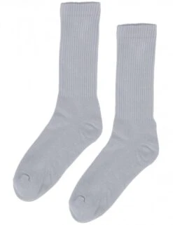 Colorful Standard Women's Limestone Grey Organic Active Socks – Ribbed Performance Sport Socks