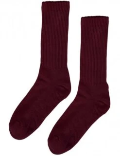 Colorful Standard Women's Oxblood Red – Organic Active Ribbed Crew Socks