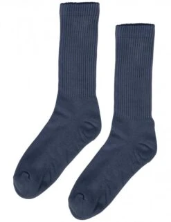 Colorful Standard Petrol Blue Women's Organic Active Socks – Ribbed Crew Performance Socks