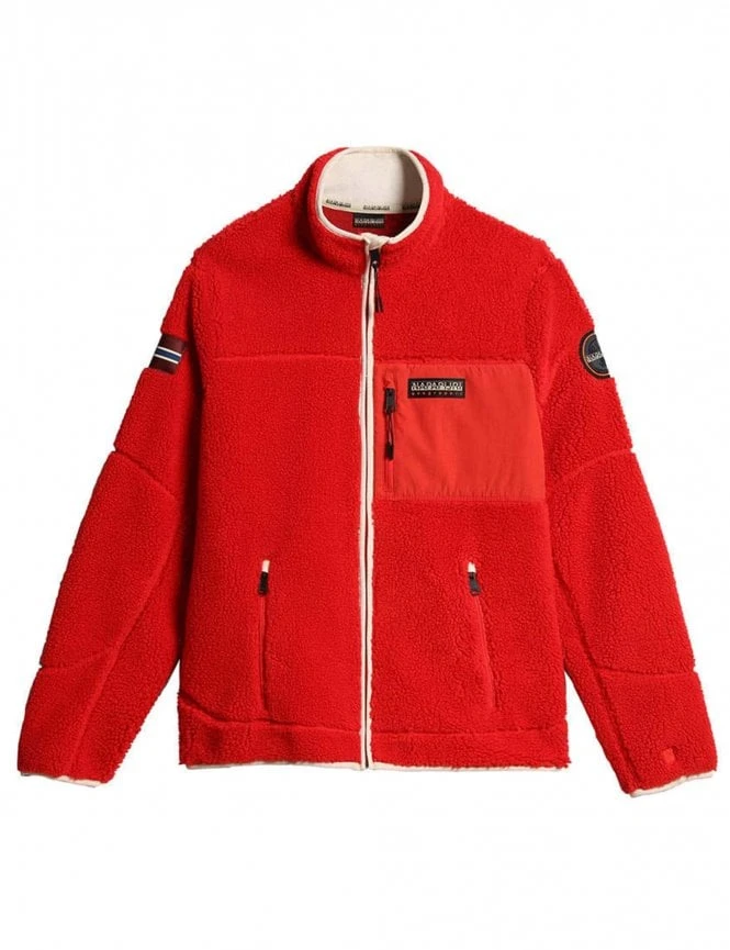 Napapijri Yupik Full Zip Jacket - Red Poppy 3 Napapijri Yupik Full Zip Jacket - Red Poppy